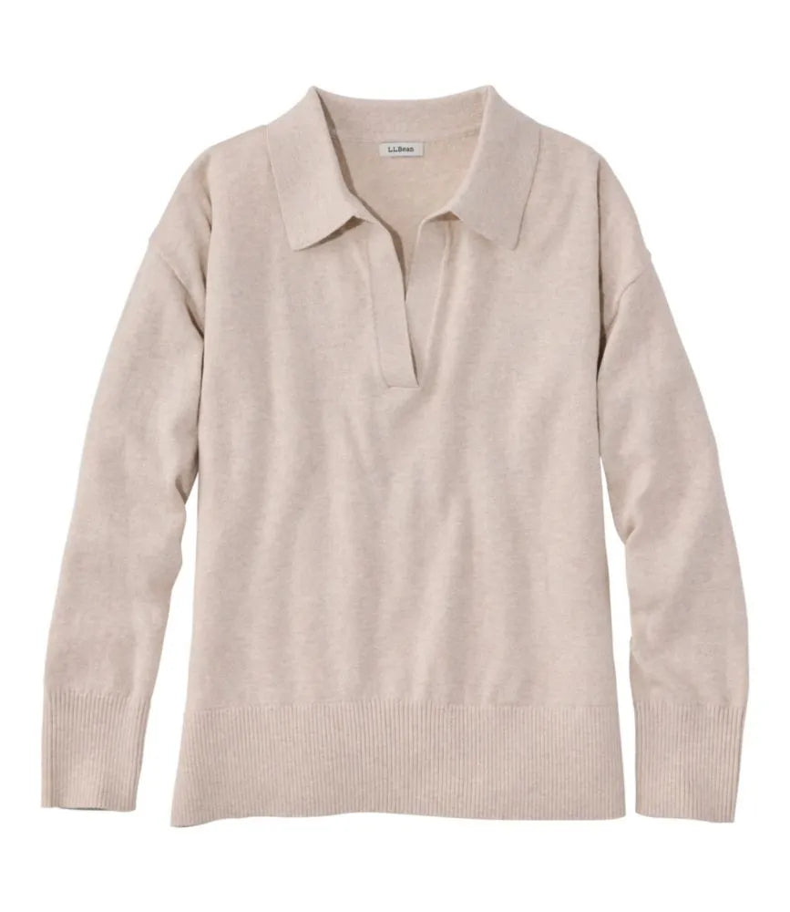 Women's Cotton/Cashmere Sweater, Polo
