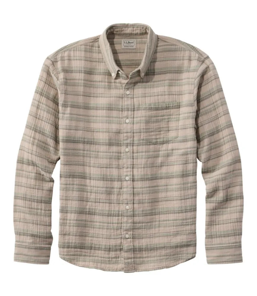 Men's Cloud Gauze Shirt, Long-Sleeve, Slightly Fitted Untucked Fit