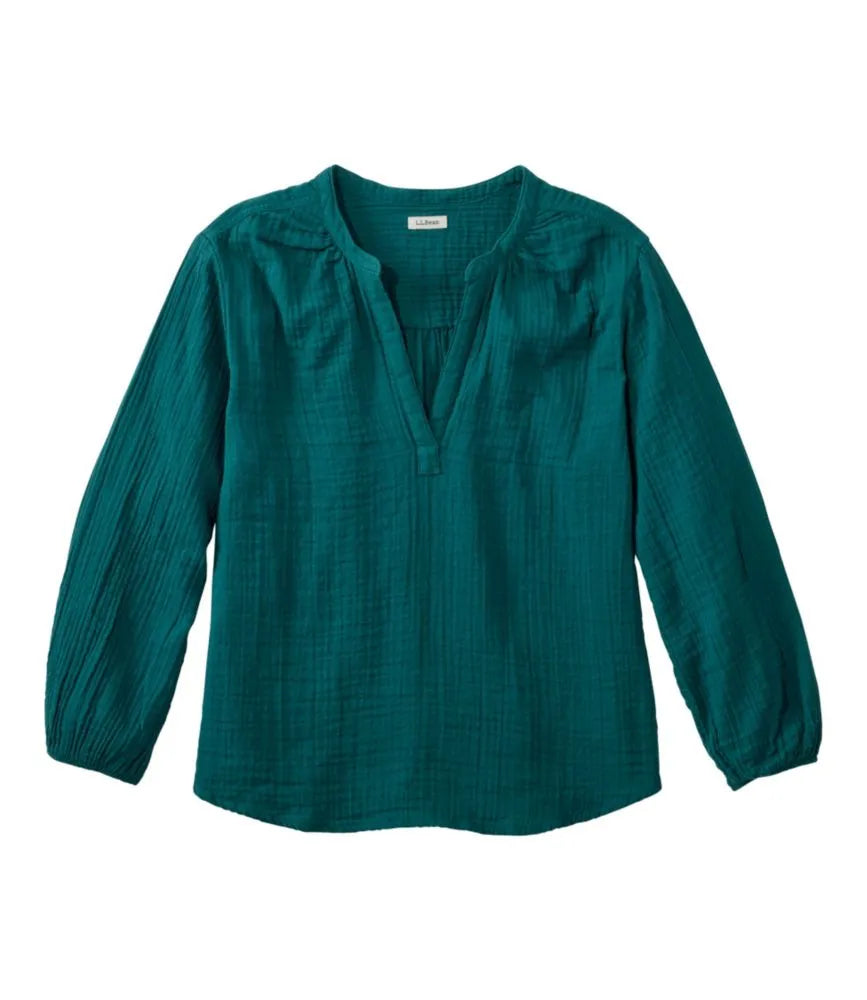 Women's Cloud Gauze Shirt, Splitneck Popover