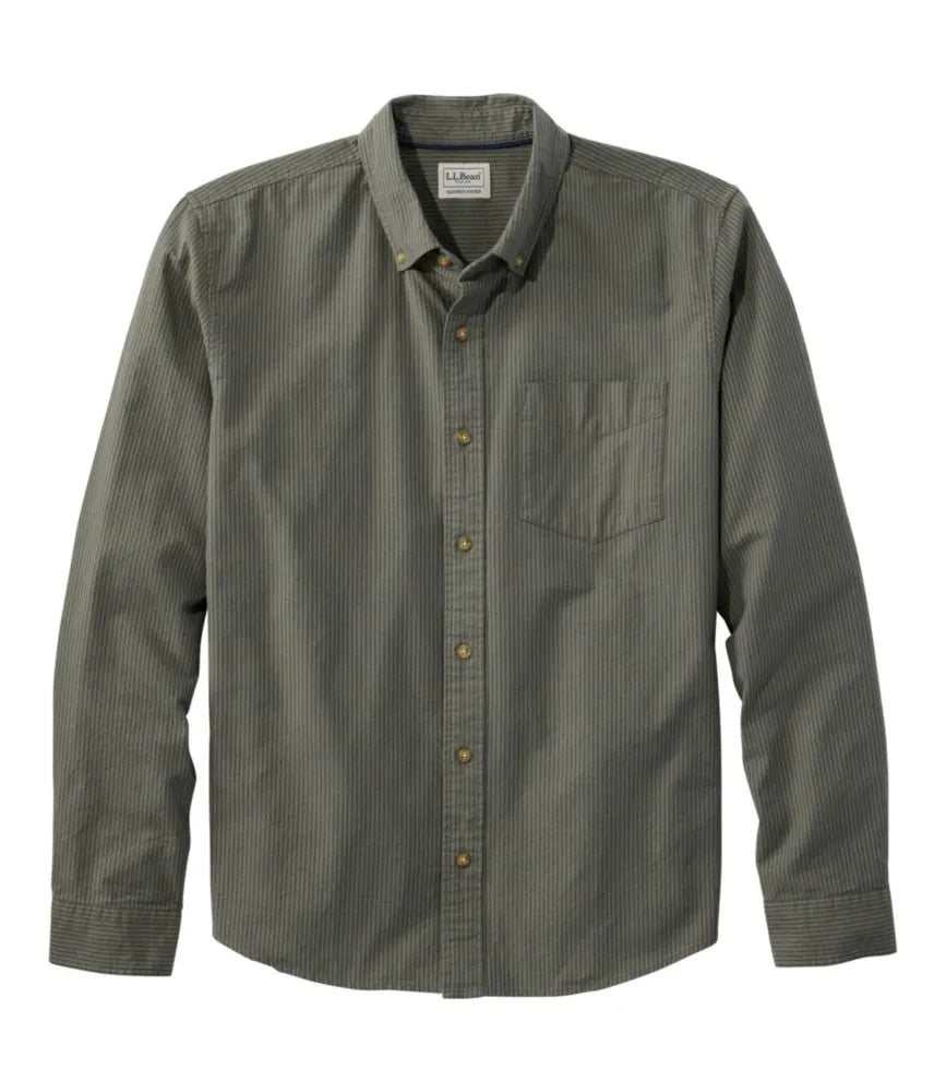 Men's Sunwashed Oxford Shirt, Slightly Fitted Untucked Fit, Stripe