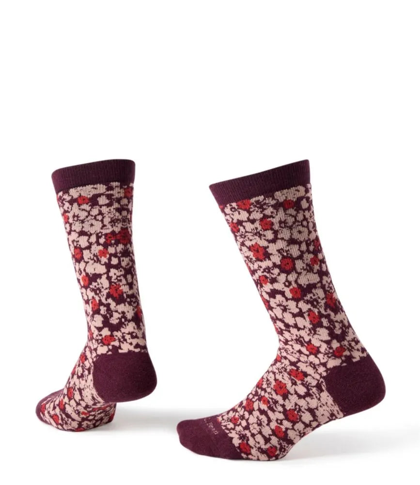 Women's Floral Full-Cushion Hiking Socks, Crew
