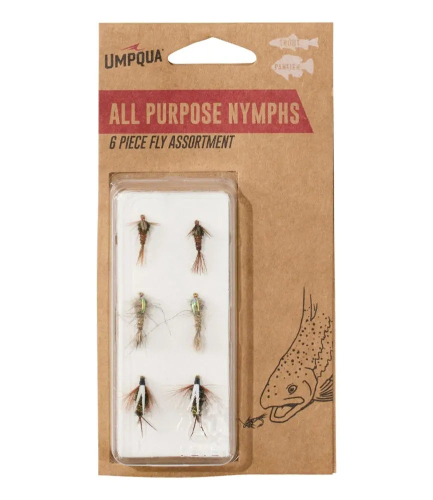 Umpqua All-Purpose Nymph Fly Assortment, 6 flies