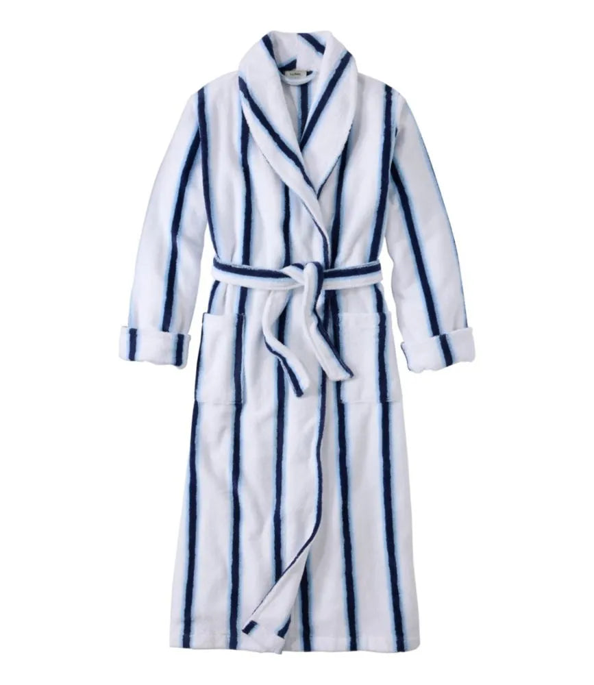 Women's Soft Plush Terry Robe, Stripe