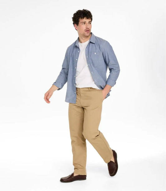 Men's Double L® Chinos, Natural Fit, Plain Front, Flannel-Lined