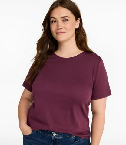 Women's Pima Cotton Tee, Short-Sleeve Crewneck