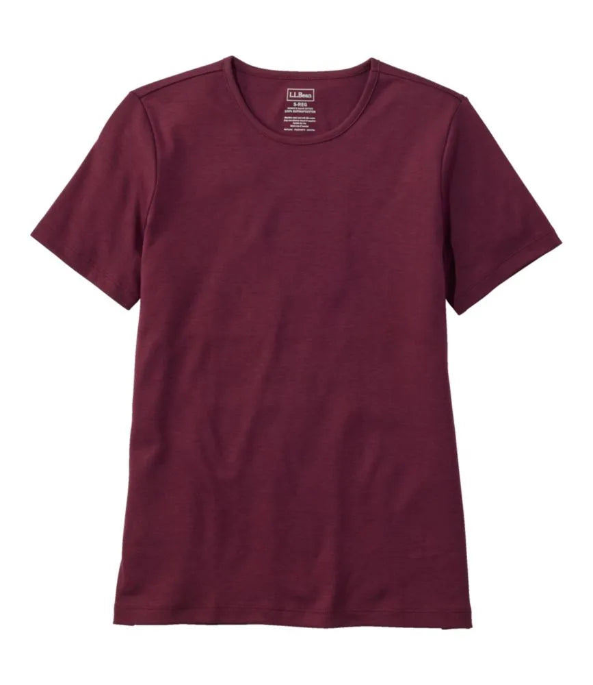 Women's Pima Cotton Tee, Short-Sleeve Crewneck