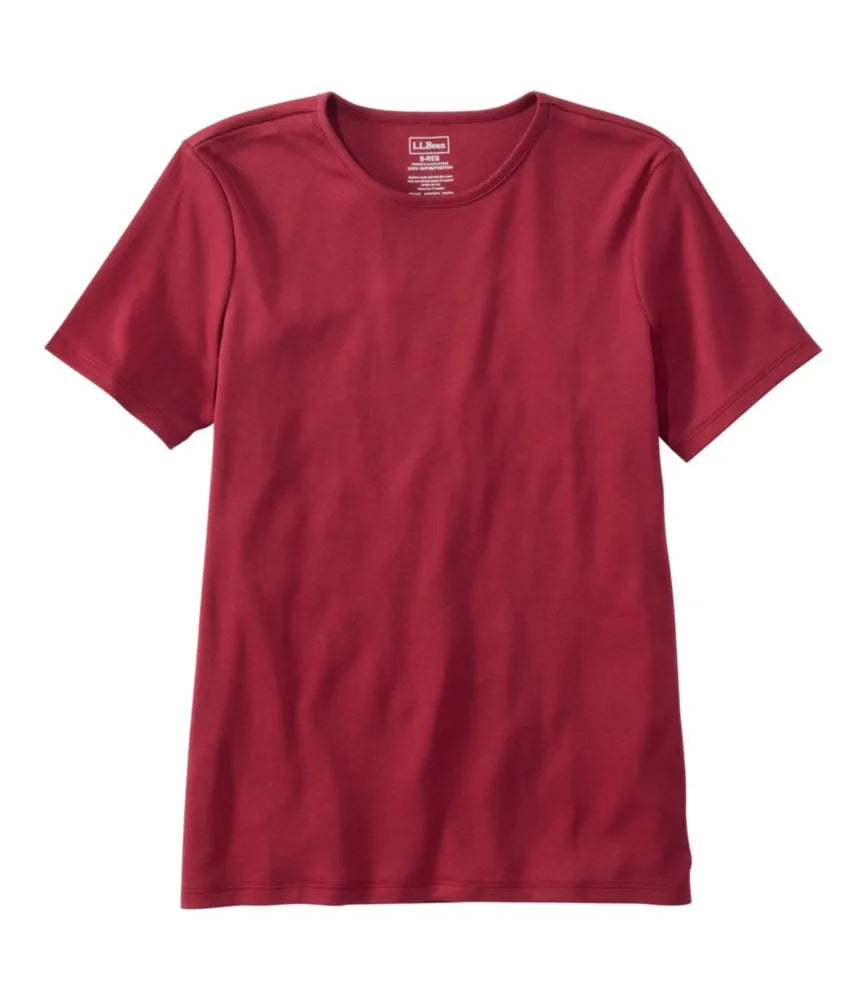 Women's Pima Cotton Tee, Short-Sleeve Crewneck