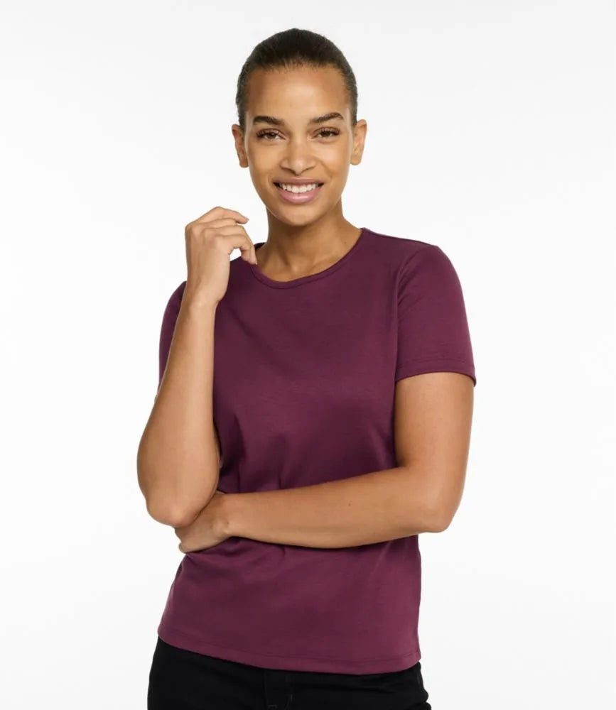 Women's Pima Cotton Tee, Short-Sleeve Crewneck