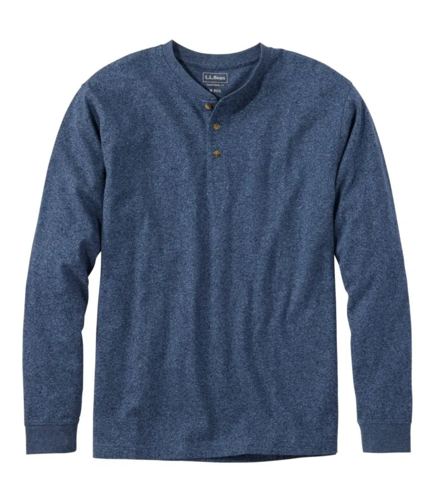 Men's Carefree Unshrinkable Tee, Traditional Fit, Long-Sleeve Henley