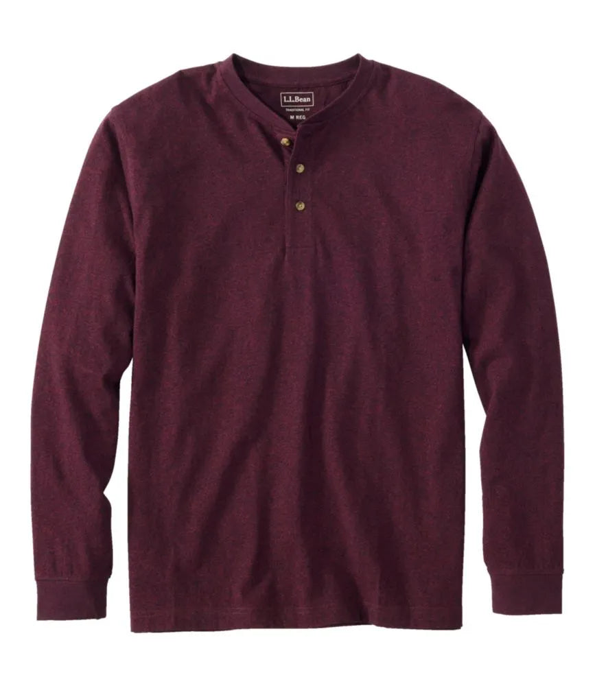 Men's Carefree Unshrinkable Tee, Traditional Fit, Long-Sleeve Henley