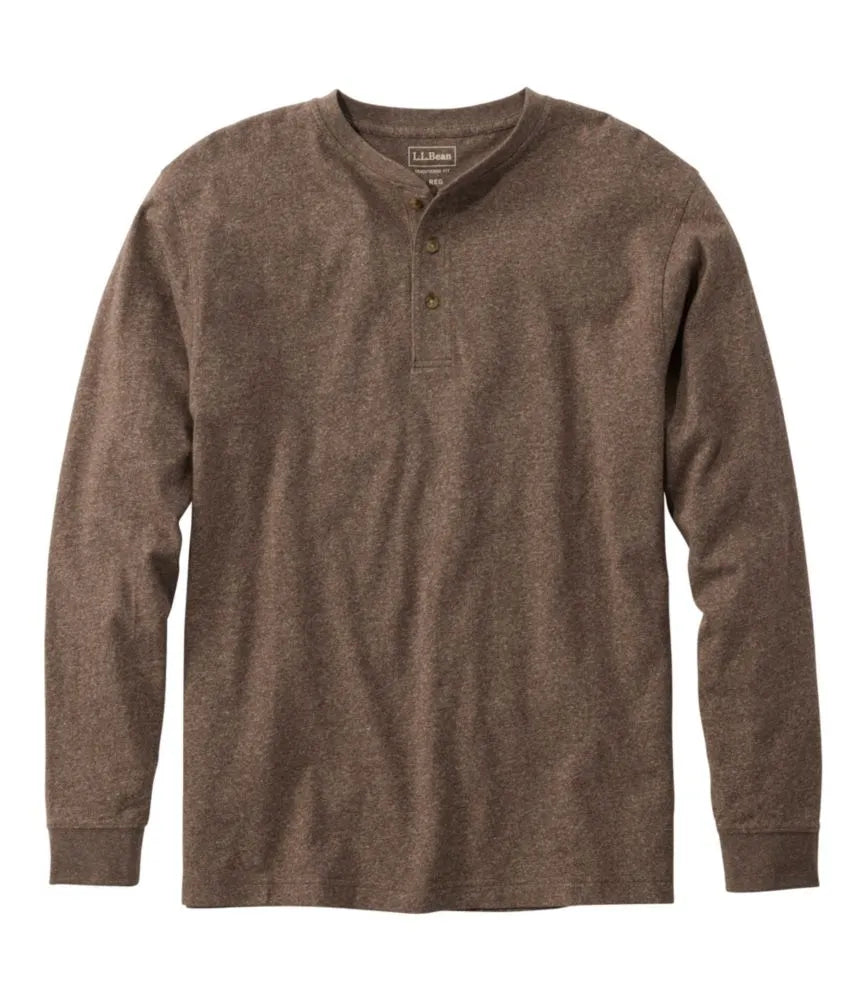 Men's Carefree Unshrinkable Tee, Traditional Fit, Long-Sleeve Henley