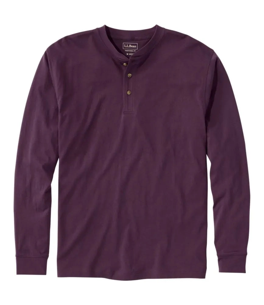 Men's Carefree Unshrinkable Tee, Traditional Fit, Long-Sleeve Henley