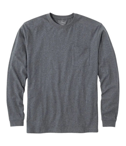 Men's Carefree Unshrinkable Tee with Pocket, Traditional Fit, Long-Sleeve