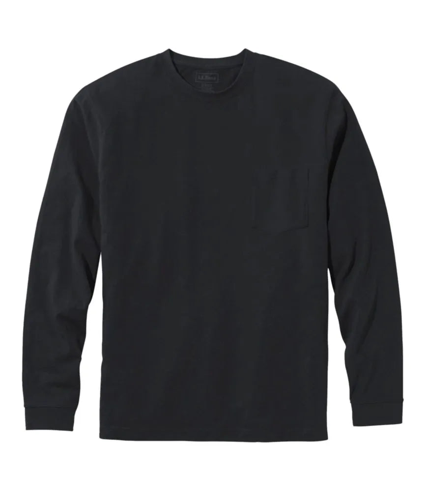 Men's Carefree Unshrinkable Tee with Pocket, Traditional Fit, Long-Sleeve
