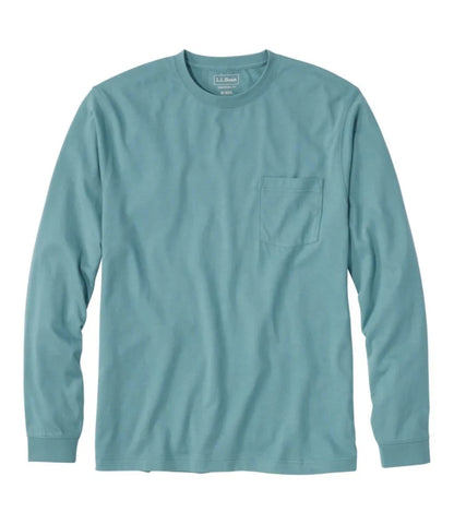 Men's Carefree Unshrinkable Tee with Pocket, Traditional Fit, Long-Sleeve