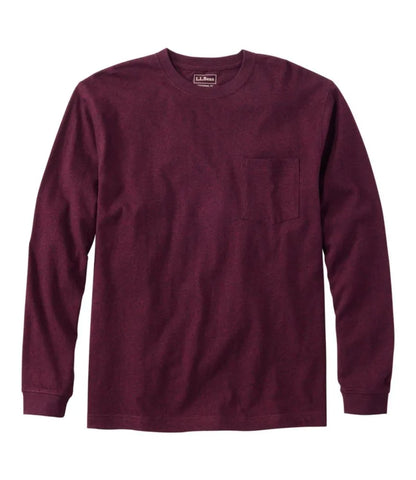 Men's Carefree Unshrinkable Tee with Pocket, Traditional Fit, Long-Sleeve