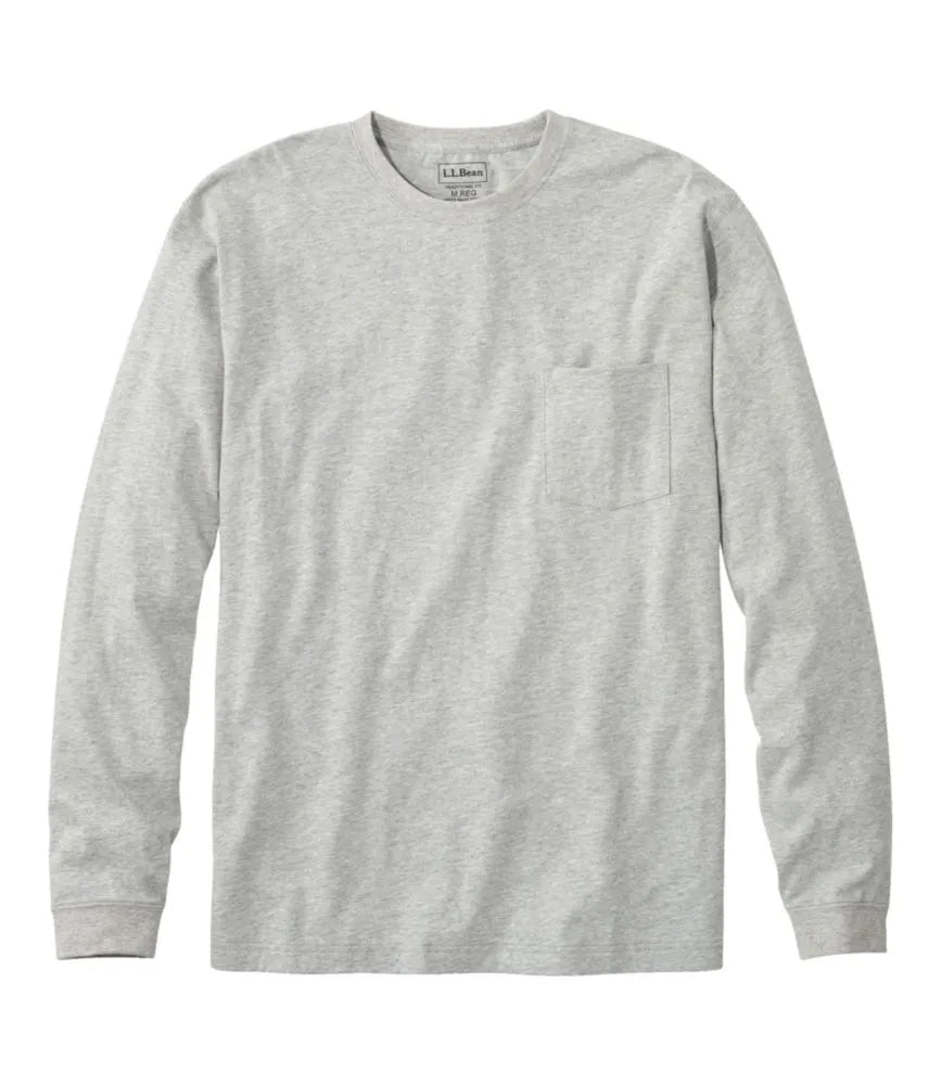Men's Carefree Unshrinkable Tee with Pocket, Traditional Fit, Long-Sleeve