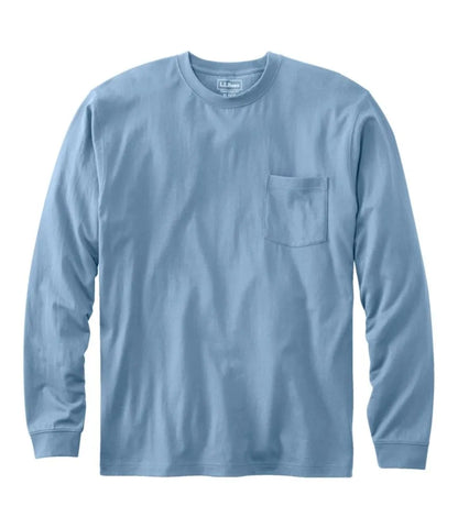 Men's Carefree Unshrinkable Tee with Pocket, Traditional Fit, Long-Sleeve