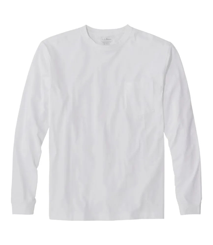 Men's Carefree Unshrinkable Tee with Pocket, Traditional Fit, Long-Sleeve