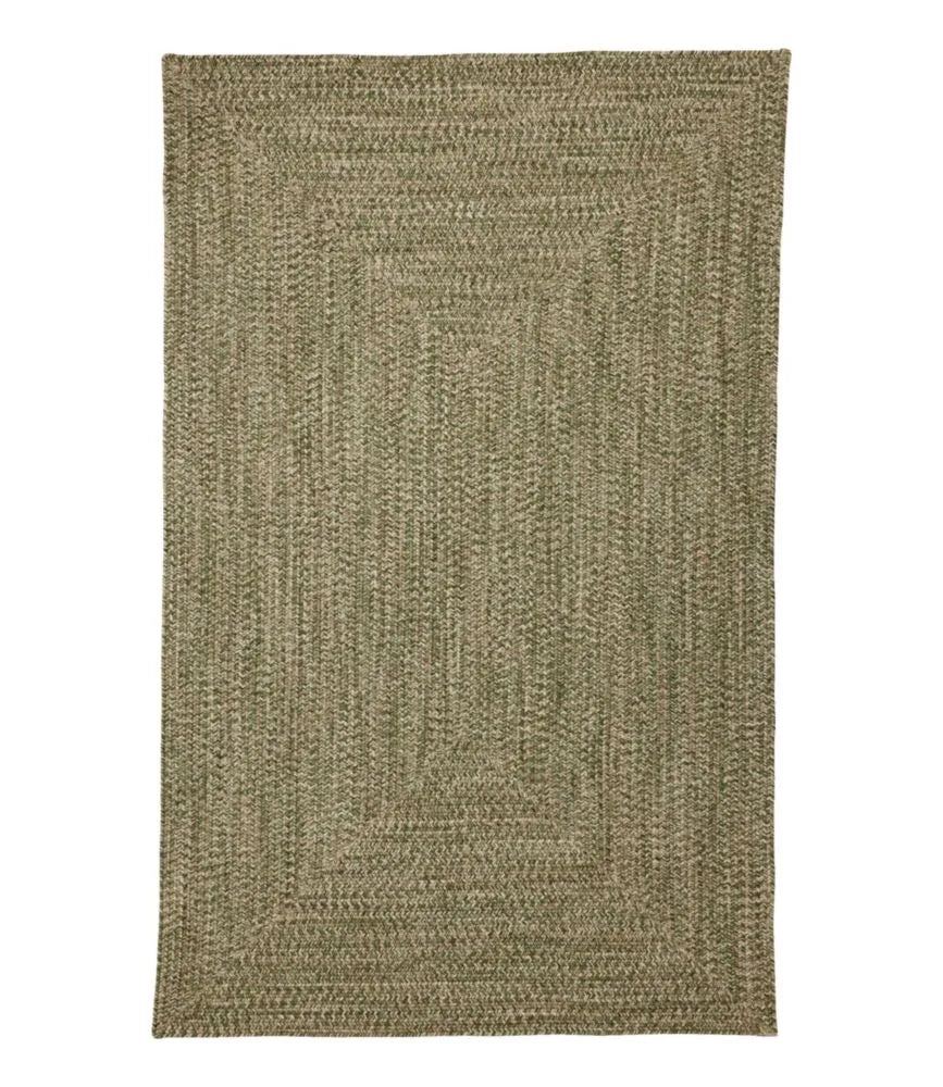 All-Weather Braided Rug, Concentric Pattern Rectangular