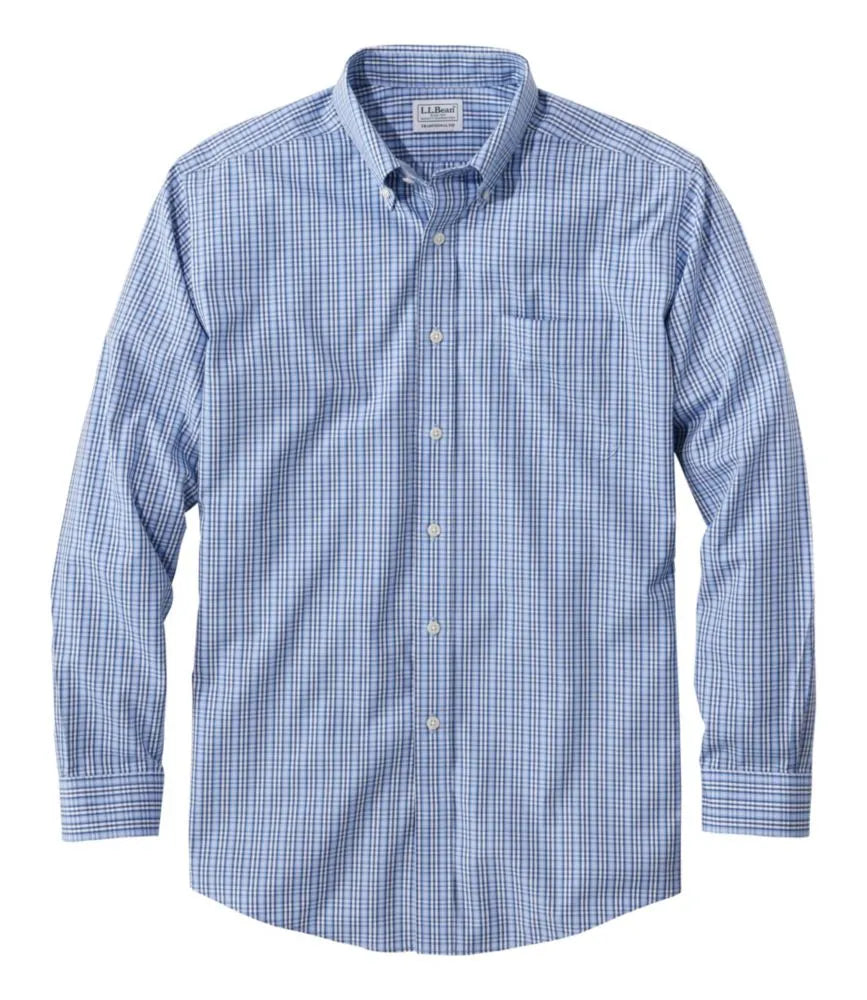 Men's Wrinkle-Free Pinpoint Oxford Cloth Shirt, Traditional Fit Tattersall