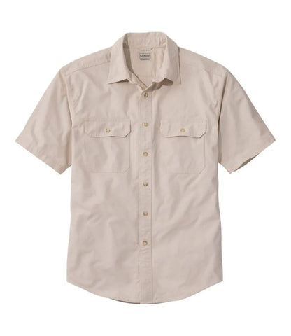 Men's Sunwashed Canvas Shirt, Traditional Fit Short-Sleeve