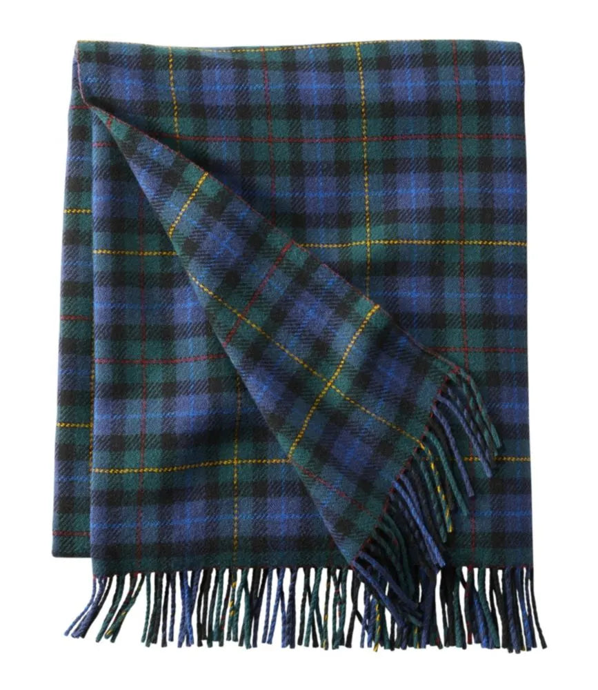 L.L.Bean Washable Wool Throw, Plaid 54" x 60"