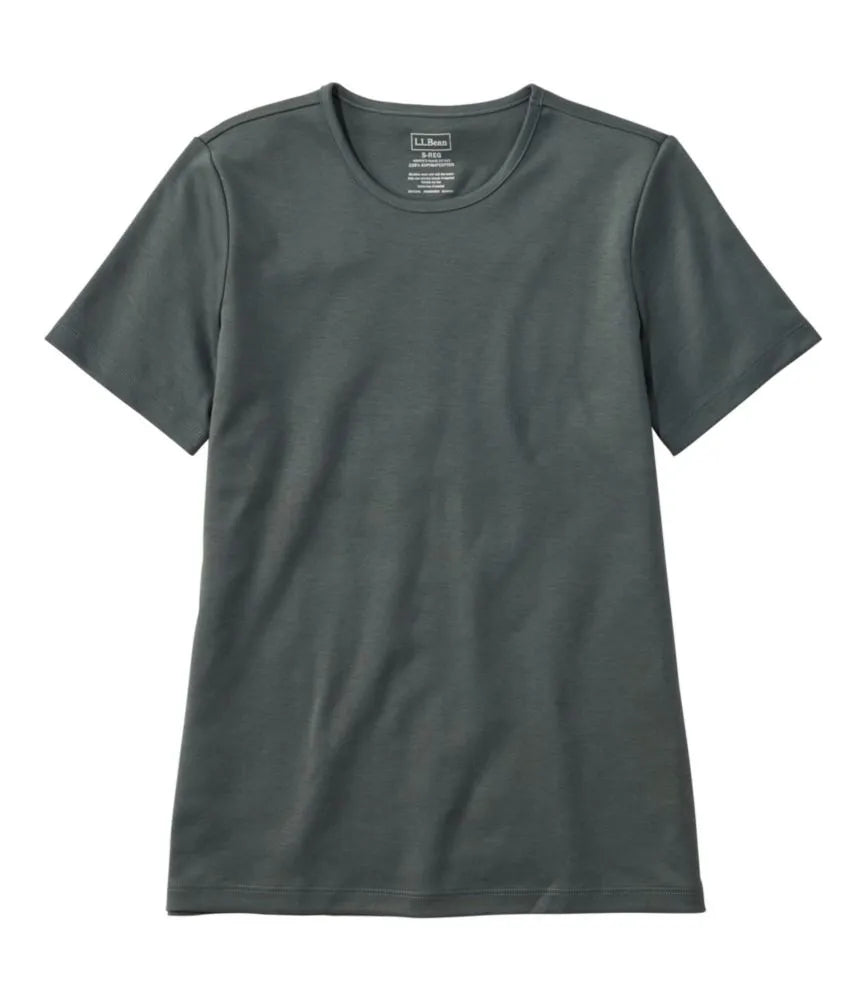 Women's Pima Cotton Tee, Short-Sleeve Crewneck