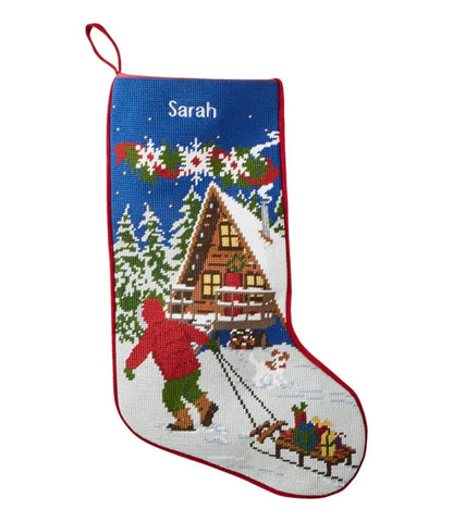 Christmas Needlepoint Stocking, Cotton