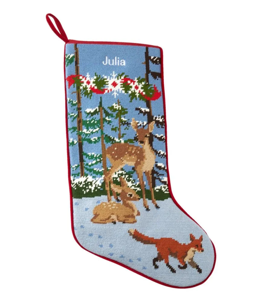 Christmas Needlepoint Stocking, Cotton