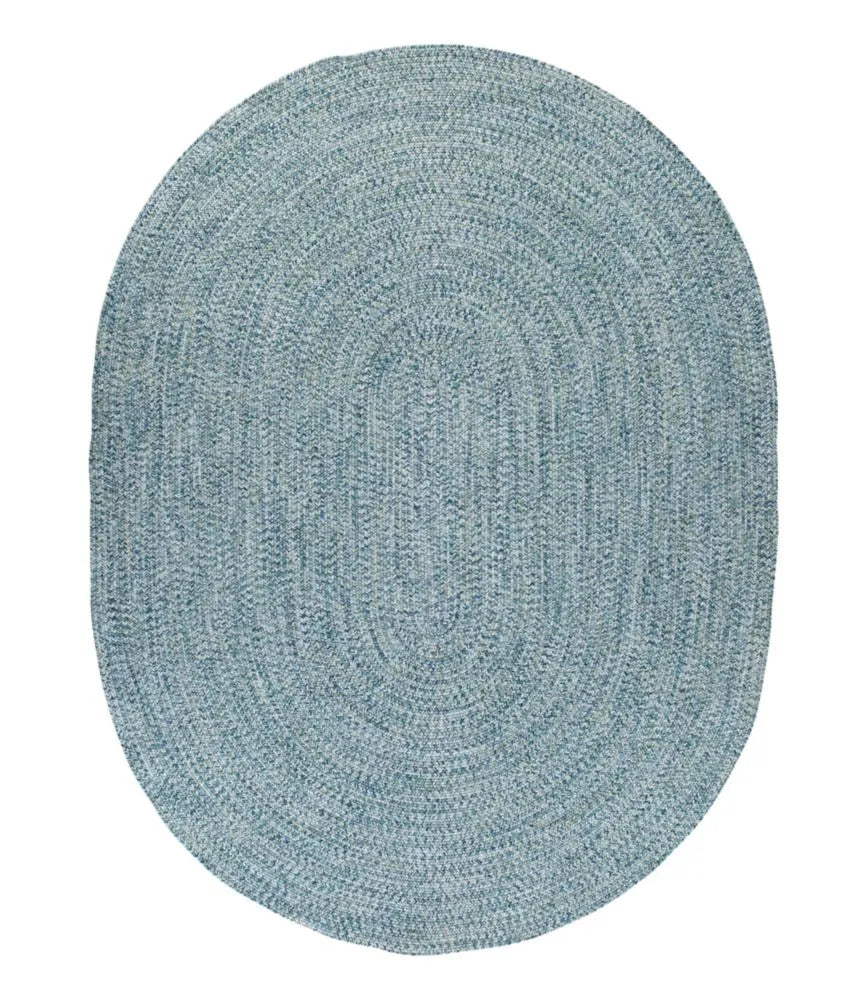 All-Weather Braided Rug, Concentric Pattern Oval