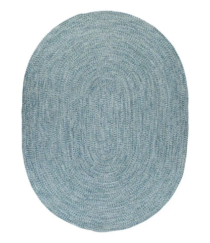 All-Weather Braided Rug, Concentric Pattern Oval