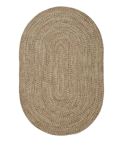 All-Weather Braided Rug, Concentric Pattern Oval