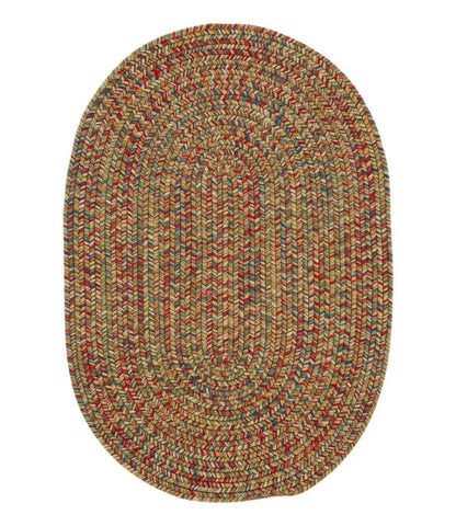 All-Weather Braided Rug, Concentric Pattern Oval