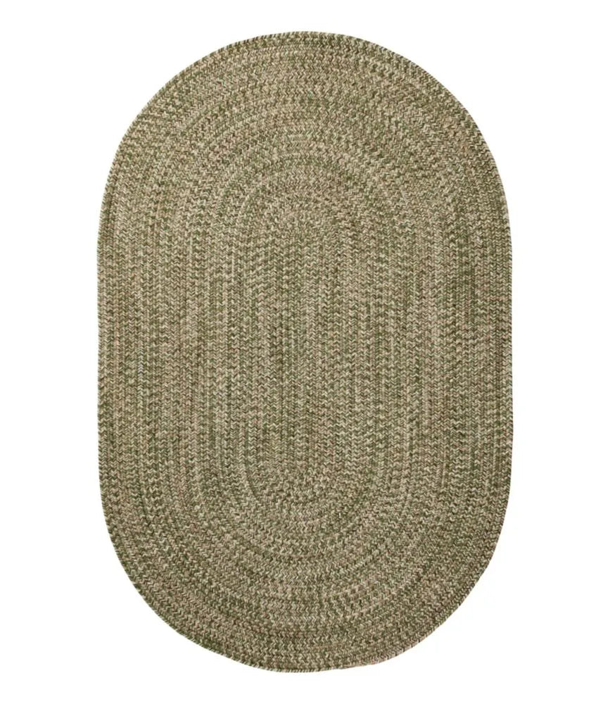 All-Weather Braided Rug, Concentric Pattern Oval