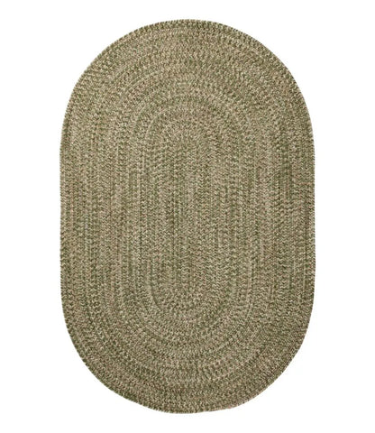 All-Weather Braided Rug, Concentric Pattern Oval