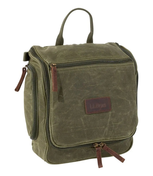 Waxed-Canvas Personal Organizer Toiletry Bag, Medium
