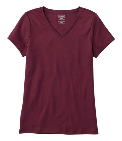 Women's Pima Cotton Shaped V-Neck, Short-Sleeve