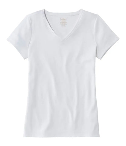 Women's Pima Cotton Shaped V-Neck, Short-Sleeve