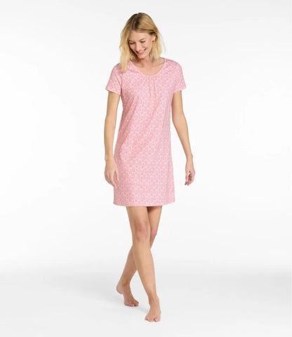 Women's Supima® Nightgown, Short-Sleeve Floral