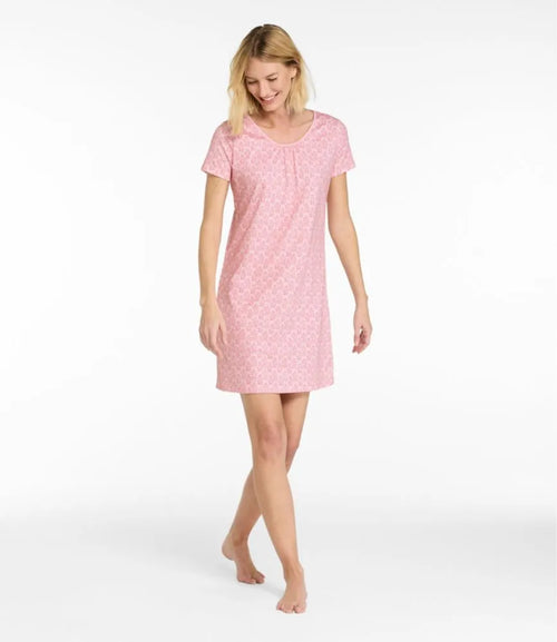 Women's Supima® Nightgown, Short-Sleeve Floral