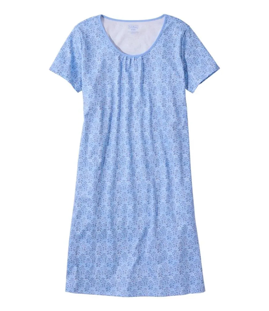 Women's Supima® Nightgown, Short-Sleeve Floral