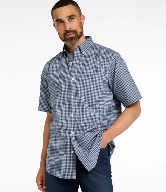 Men's Wrinkle-Free Kennebunk Sport Shirt, Traditional Fit Short-Sleeve Check