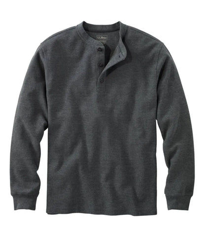 Men's Unshrinkable Mini-Waffle Henley, Long-Sleeve Traditional Fit