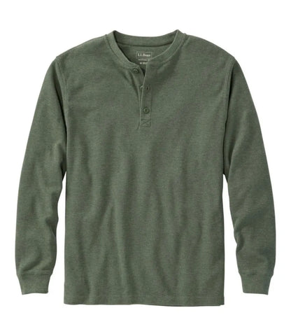 Men's Unshrinkable Mini-Waffle Henley, Long-Sleeve Traditional Fit