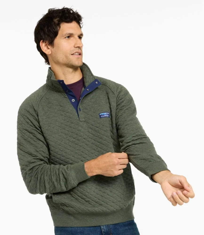 Men's Quilted Sweatshirt, Mockneck