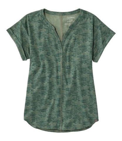 Women's Streamside Tee, Short-Sleeve Splitneck Print