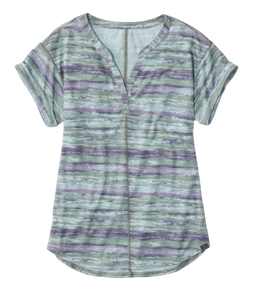 Women's Streamside Tee, Short-Sleeve Splitneck Print