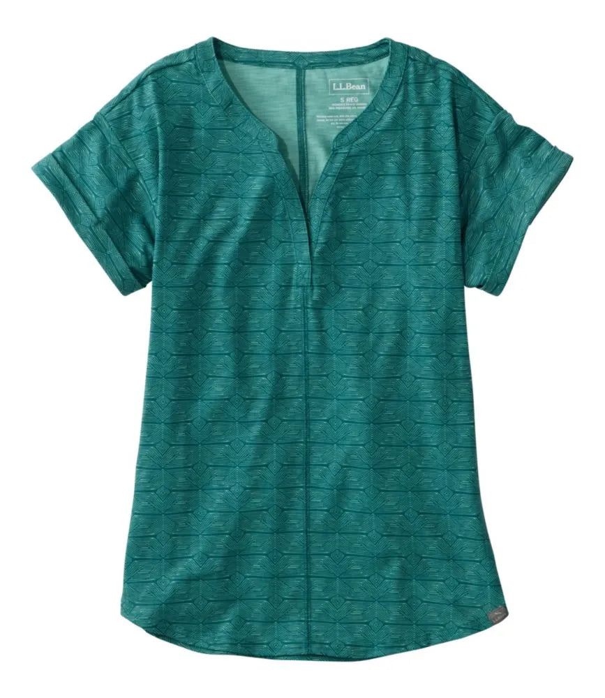 Women's Streamside Tee, Short-Sleeve Splitneck Print