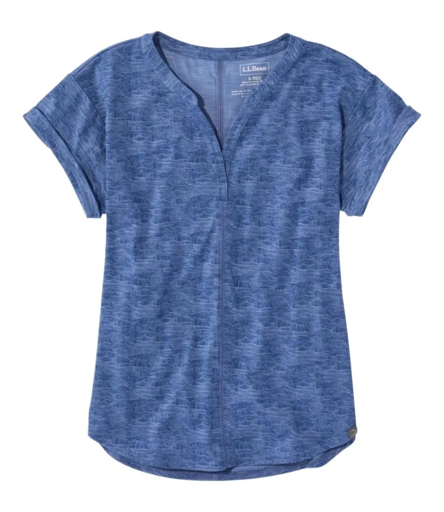 Women's Streamside Tee, Short-Sleeve Splitneck Print